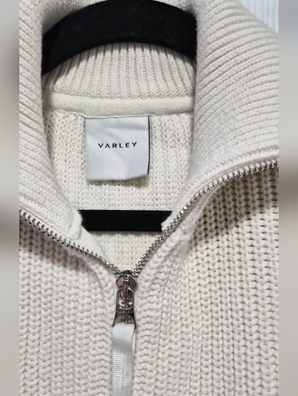 Varley Anderson Zip Through True White Knit Size Small - Picture 6 of 10